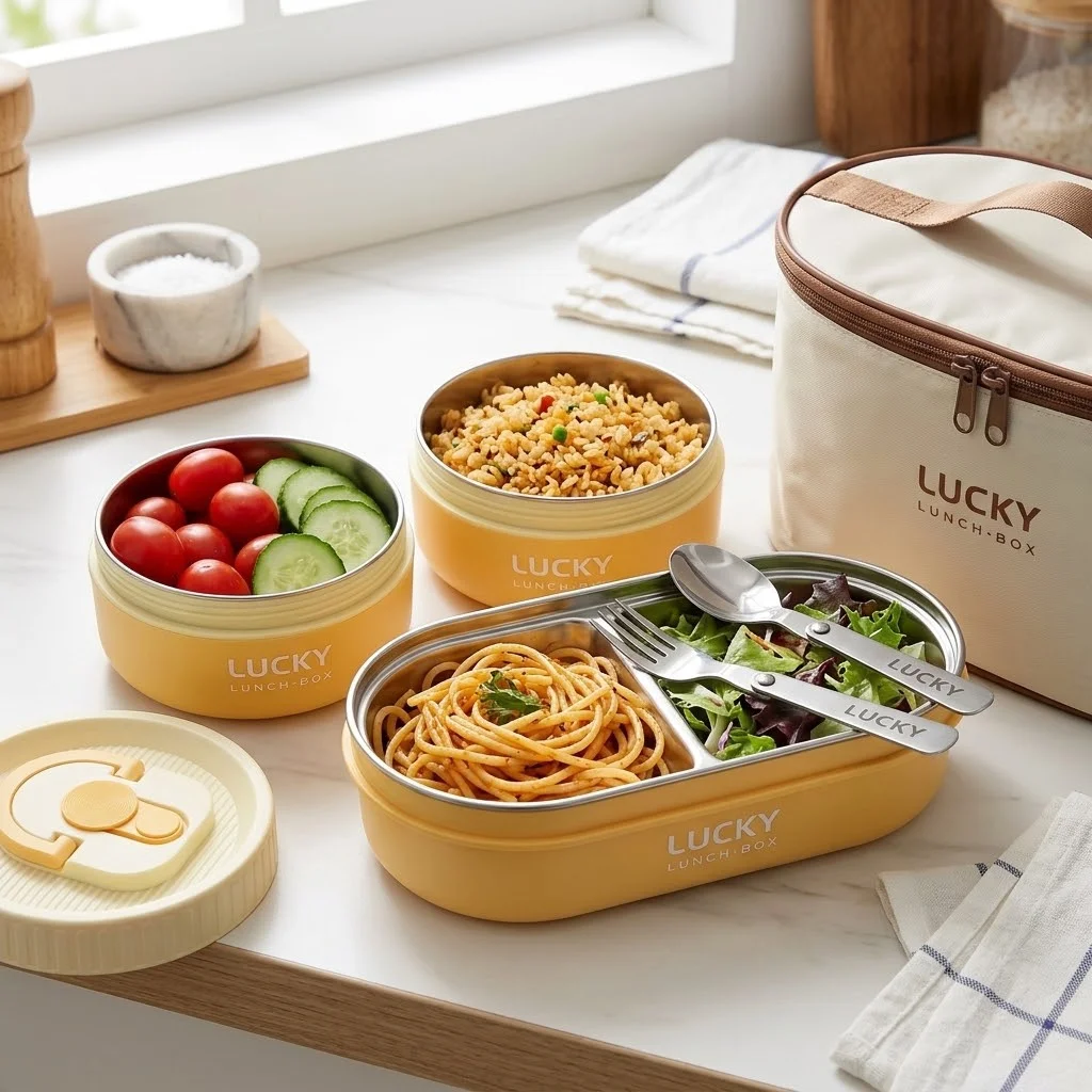 Food Storage With Dividers - 304 Edelstahl Bento Lunchbox-Set für Kinder